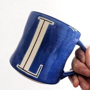 Anthropologie L Initial Monogram Mug Coffee Cup